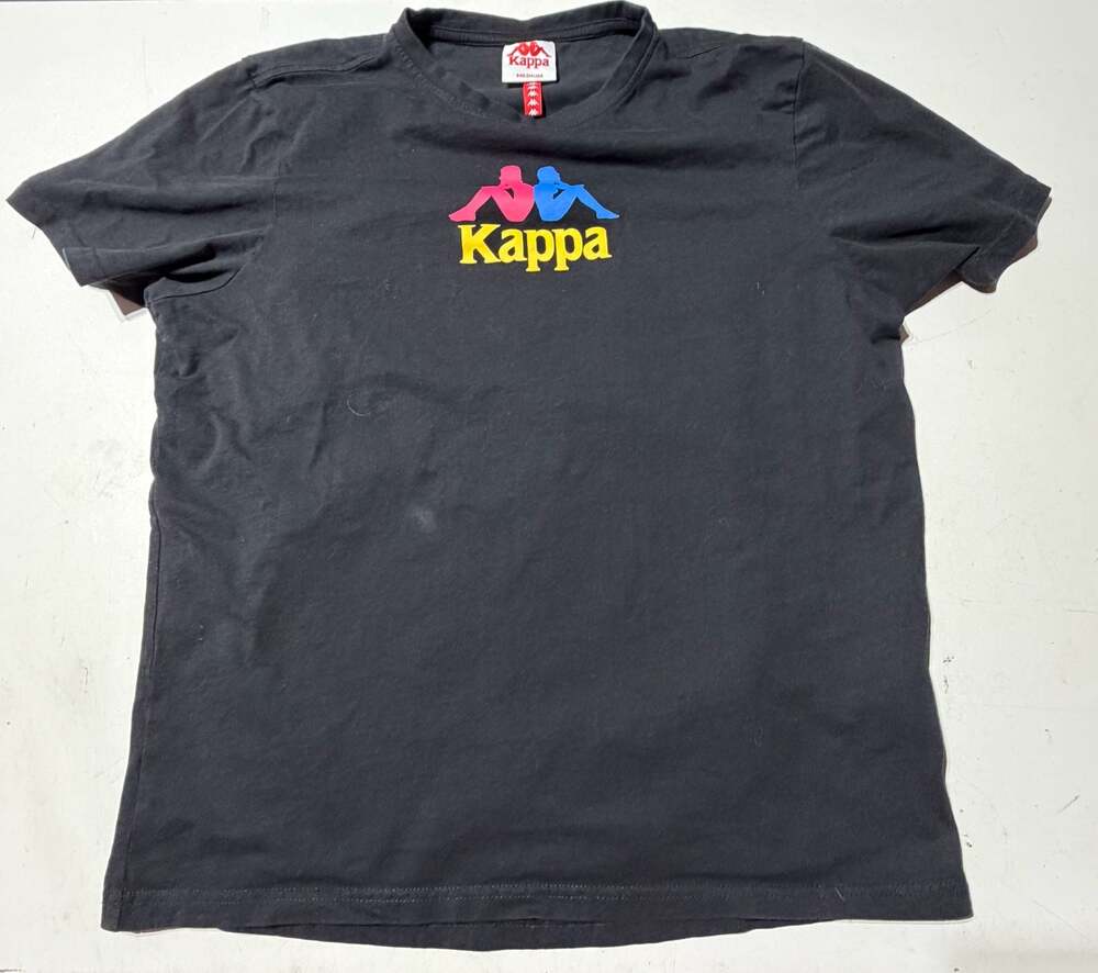 Kappa Authentic Estessi T-Shirt Black Fuchsia Blue Size Medium
